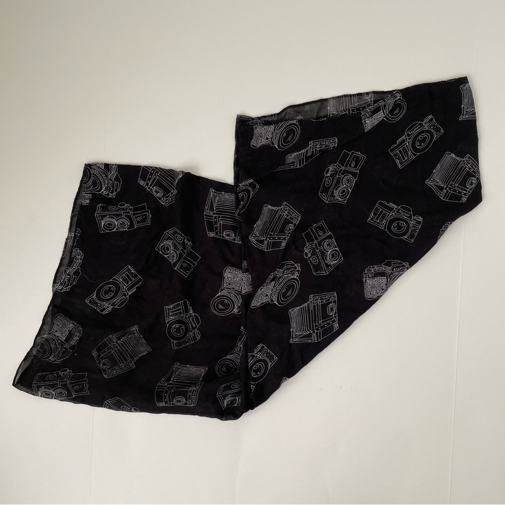Camera Design Black Infinity Scarf